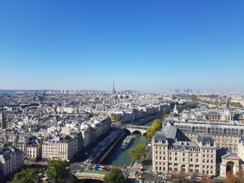 Výhled z katedrály Notre-Dame.