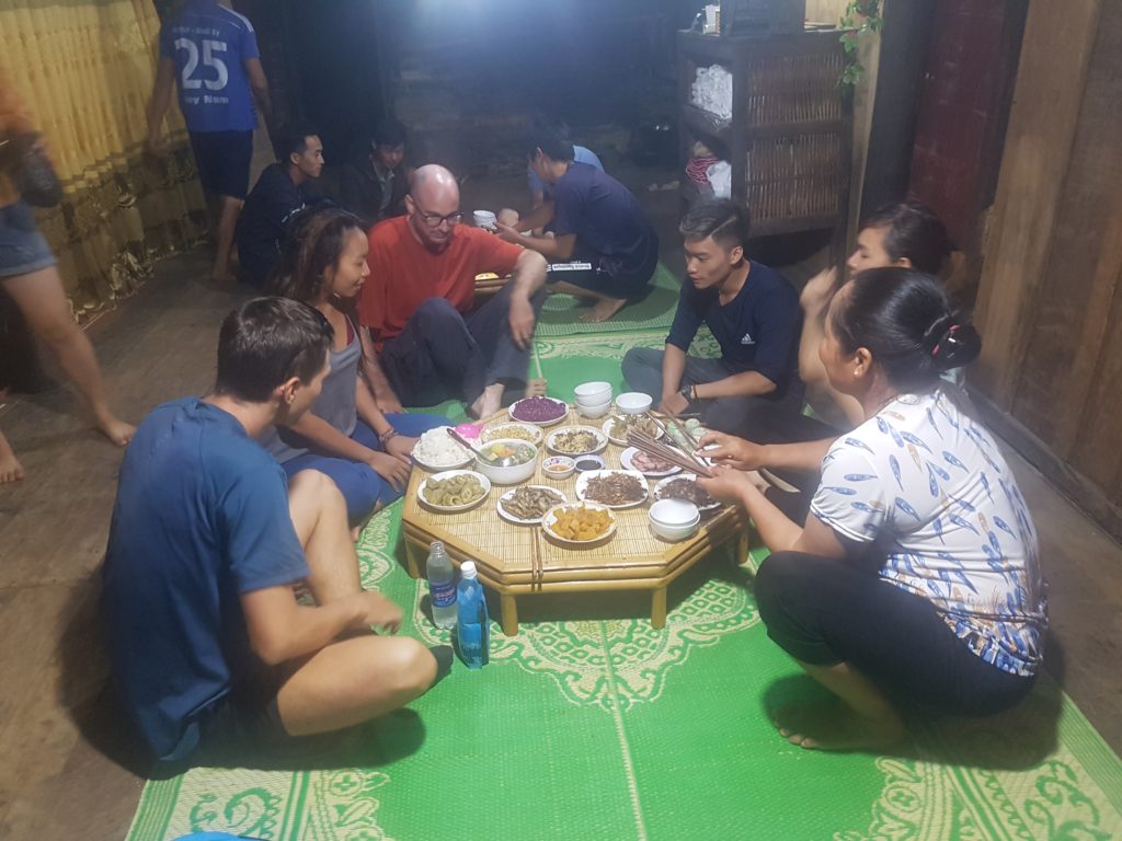 Having dinner with locals on the ground can be the best experience, northern Vietnam.