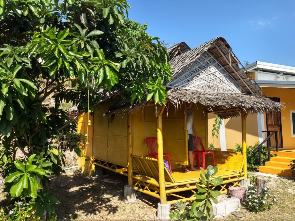 A simple reed house for two costs about $5 per night. Expect the presence of frogs, snails, or mice. Thailand, Ko Lanta.