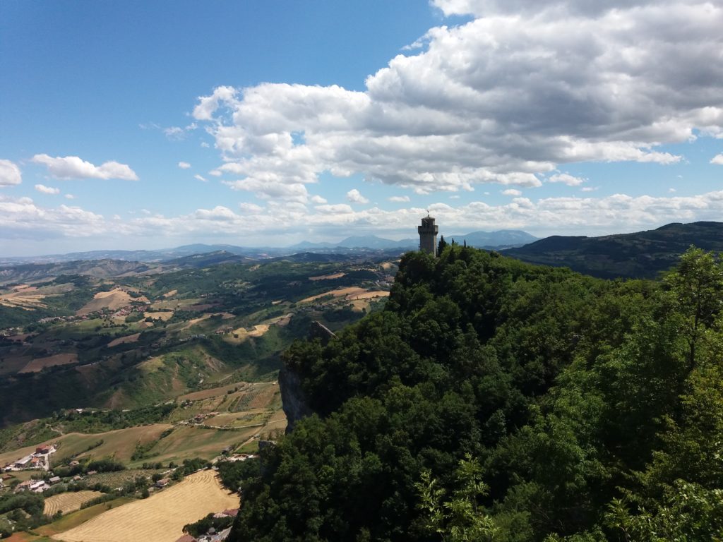 Jedna z věží pevnosti, San Marino.